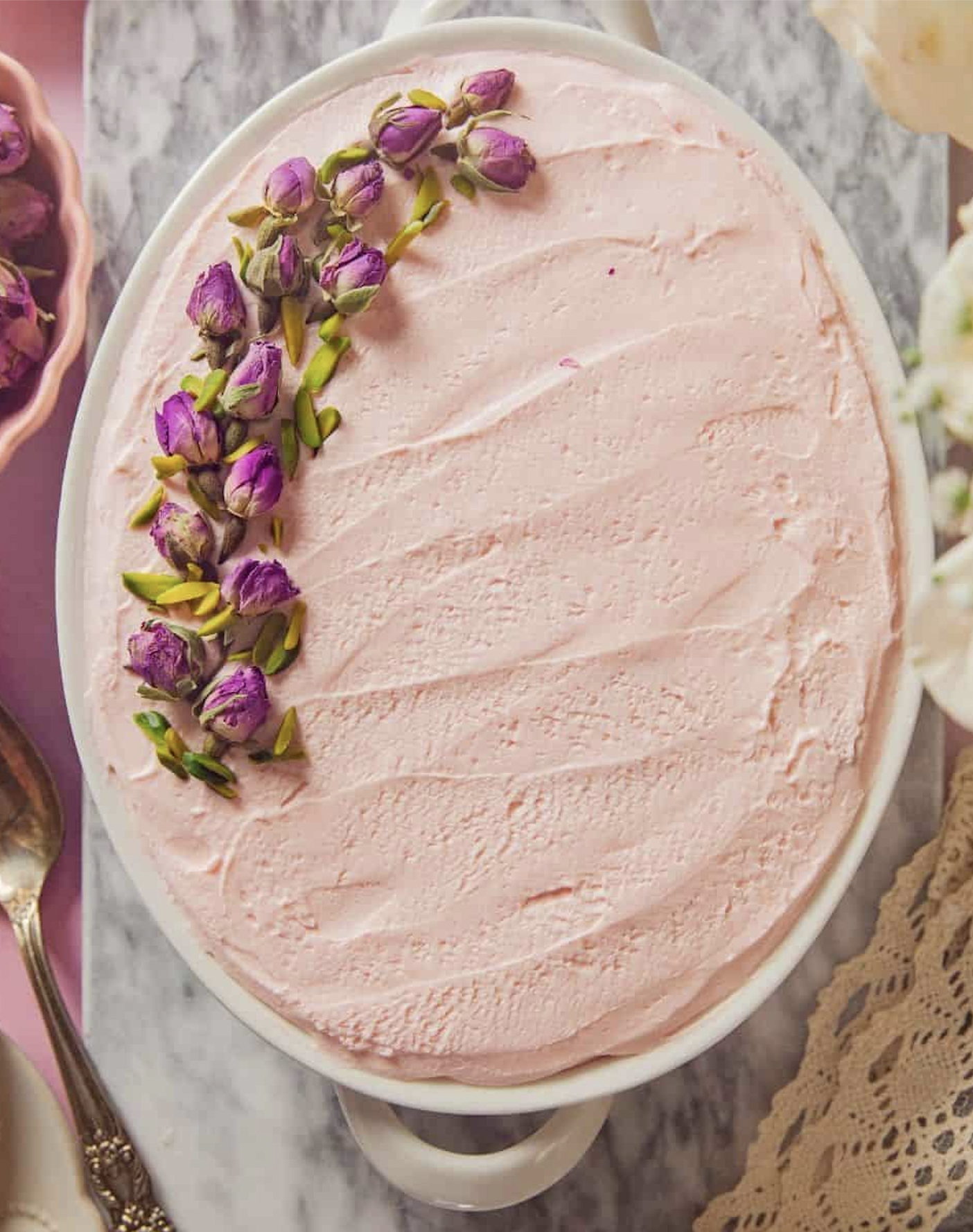 picture of rose tiramisu and the link to the recipe